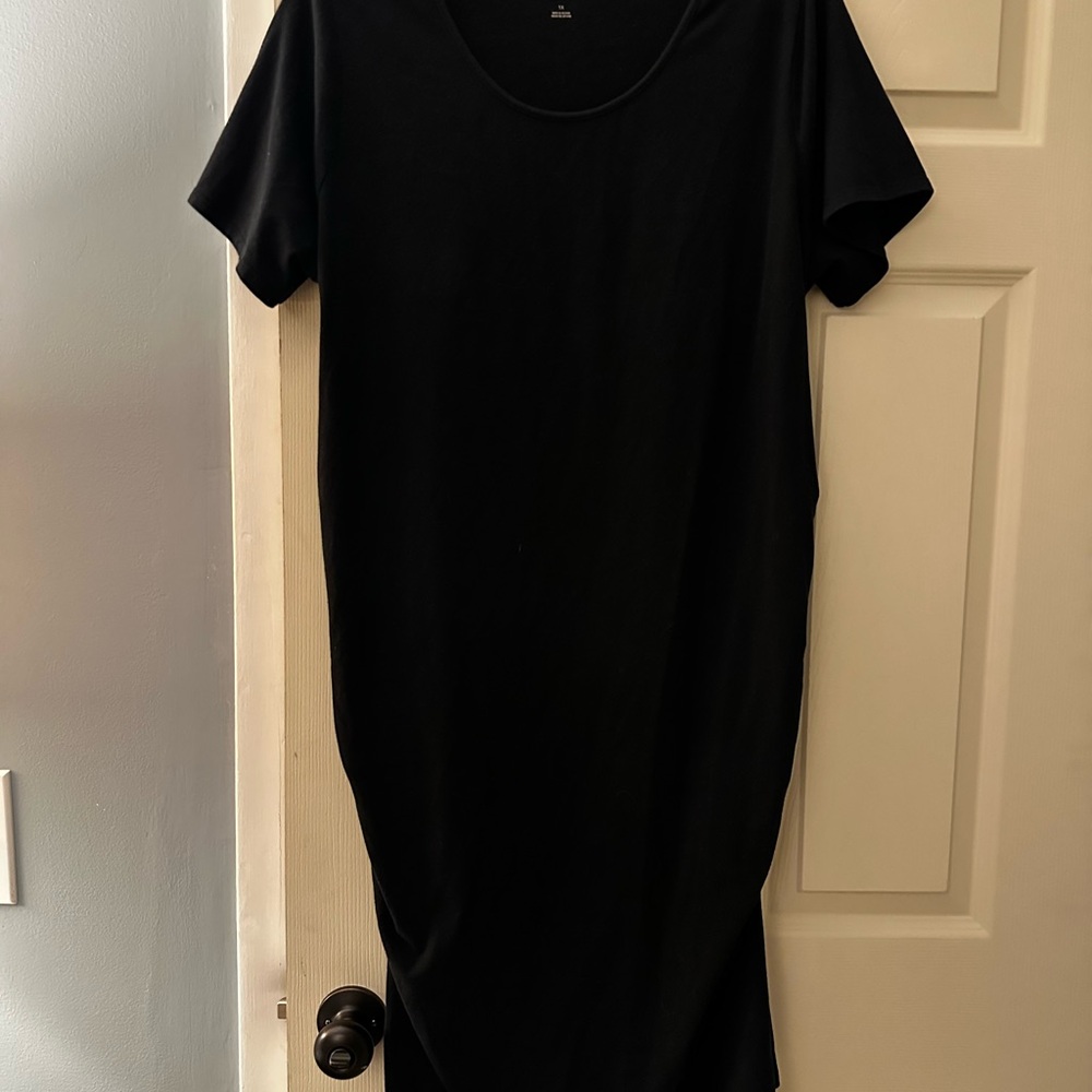 Maternity Black Short Sleeve Dress
